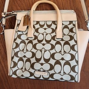 NWT AUTHENTIC COACH BLEECKER MINI RILEY 30168 CARRYALL Signature Khaki Brown